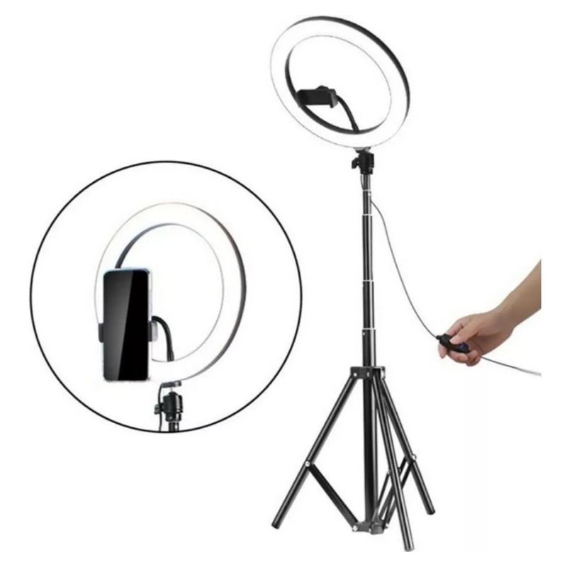 GENERICO - Aro De Luz Led 30cm  Trípode Altur 21m  Envio
