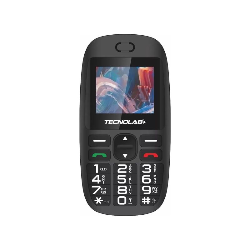 TECNOLAB - Telefono Senior Adulto Mayor 4G Negro Doble SIM Card