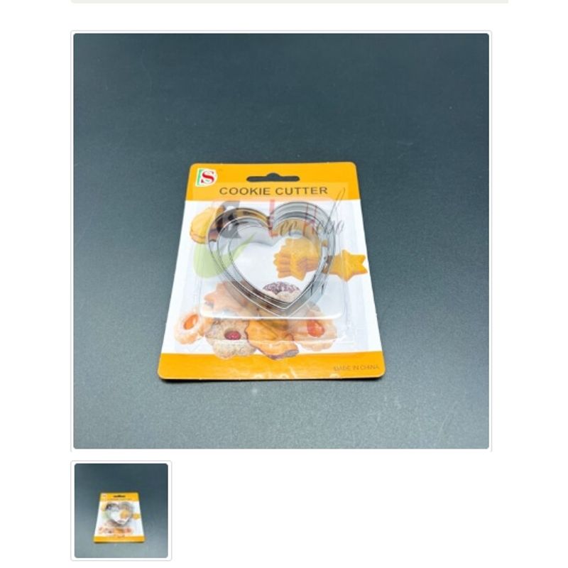 GENERICO - Cortador De Galletas 3 Piezas De Metal  Figura Corazon