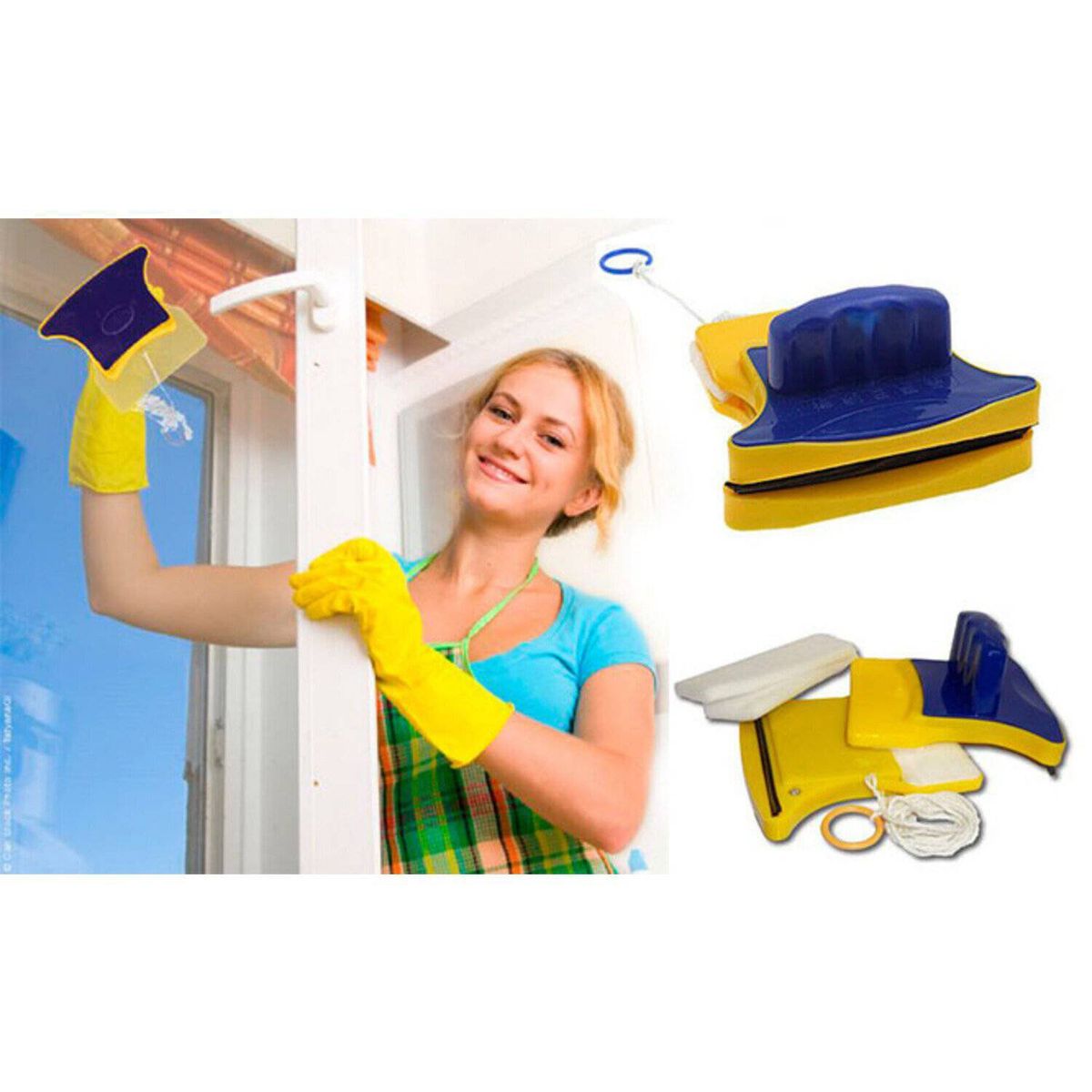 GENERICO - Limpiador De Vidrios Magnético Limpiavidrios Limpia Vidrio