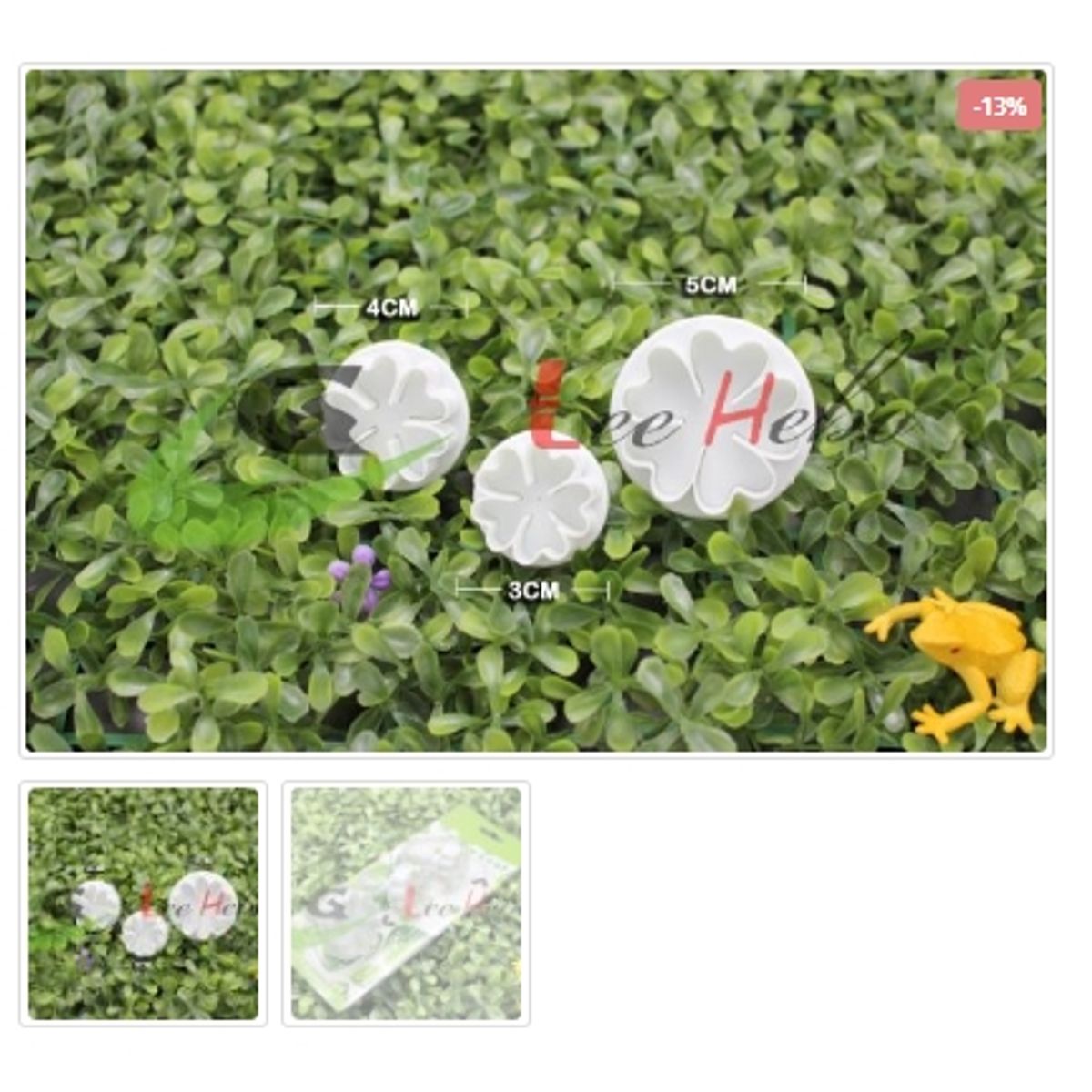 GENERICO - Cortador De Galletas 3 Piezas Figura Trebol