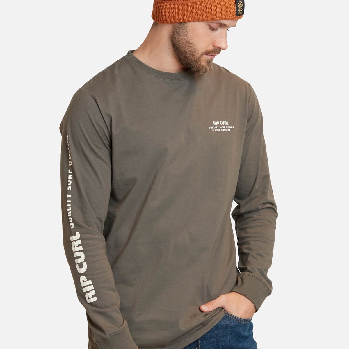 RIP CURL - Polera Heritage Ding Repairs Verde Hombre Rip Curl