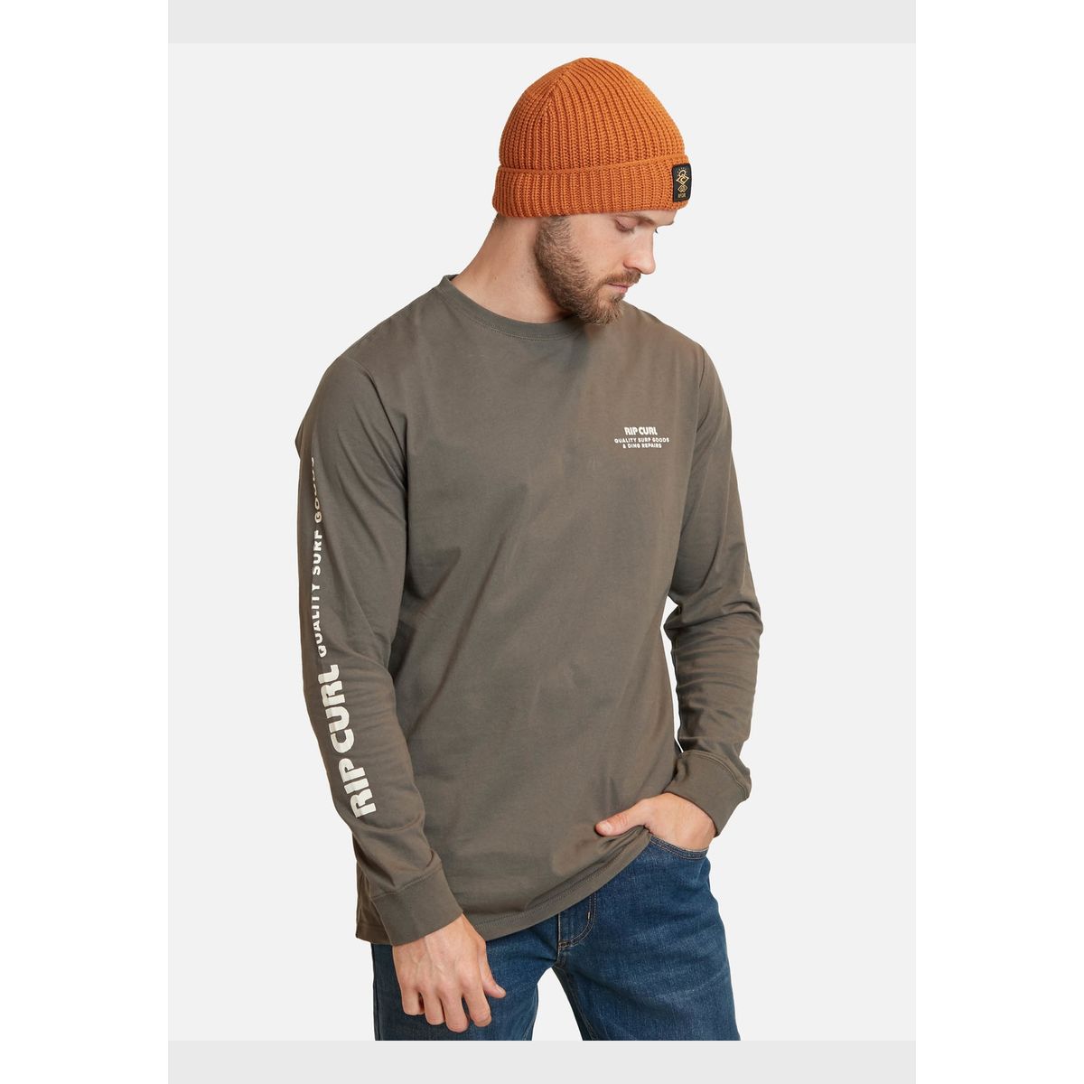 RIP CURL - Polera Heritage Ding Repairs Verde Hombre Rip Curl