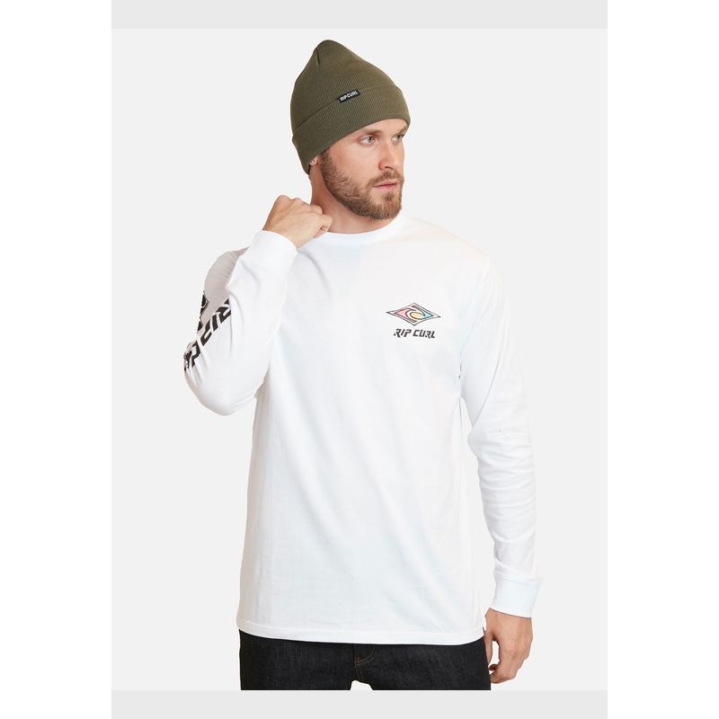 RIP CURL - Polera Retro Rc Gradient Logo Blanco Hombre Rip Curl