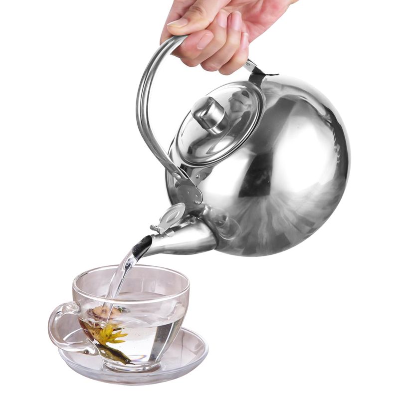CHEFCHOICE - Tetera 900ml Acero Inoxidable Con Infusor Té Infusiones Color Plateado