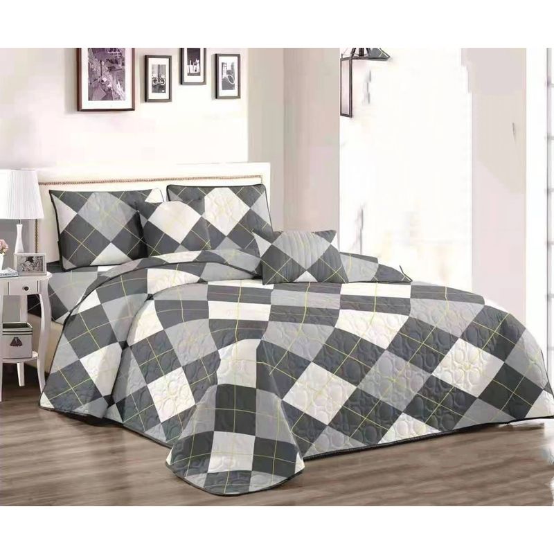 GENERICO - CUBRECAMA  KING CON TELA QUILTS DE VERANO CON DISEÑO ROMBO   TF