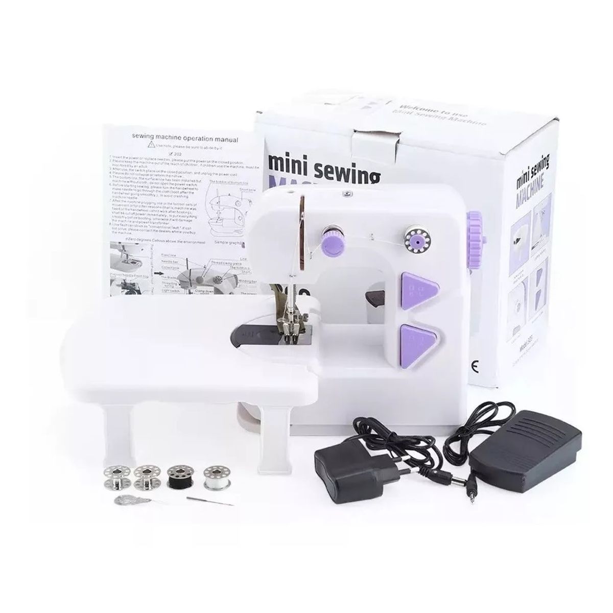 GENERICO - MAQUINA DE COSER COMPACTA PORTATIL CON MESA DE EXTENSION