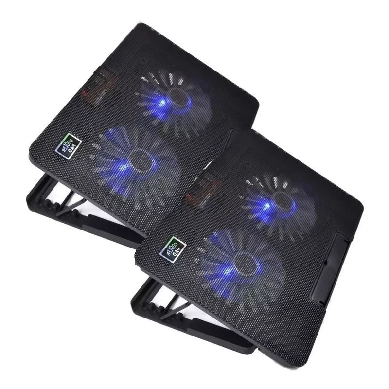 GENERICO - Pack X2 Base Ventilador Notebook Base Cooler Mesa Enfriador