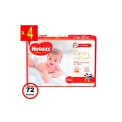 HUGGIES - Pañales Natural Care G X4 72 Unidades