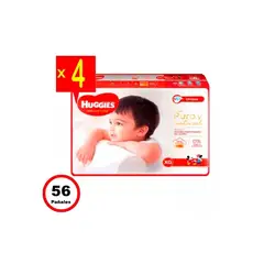 HUGGIES - Pañales Natural Care XXG X4 56 Unidades