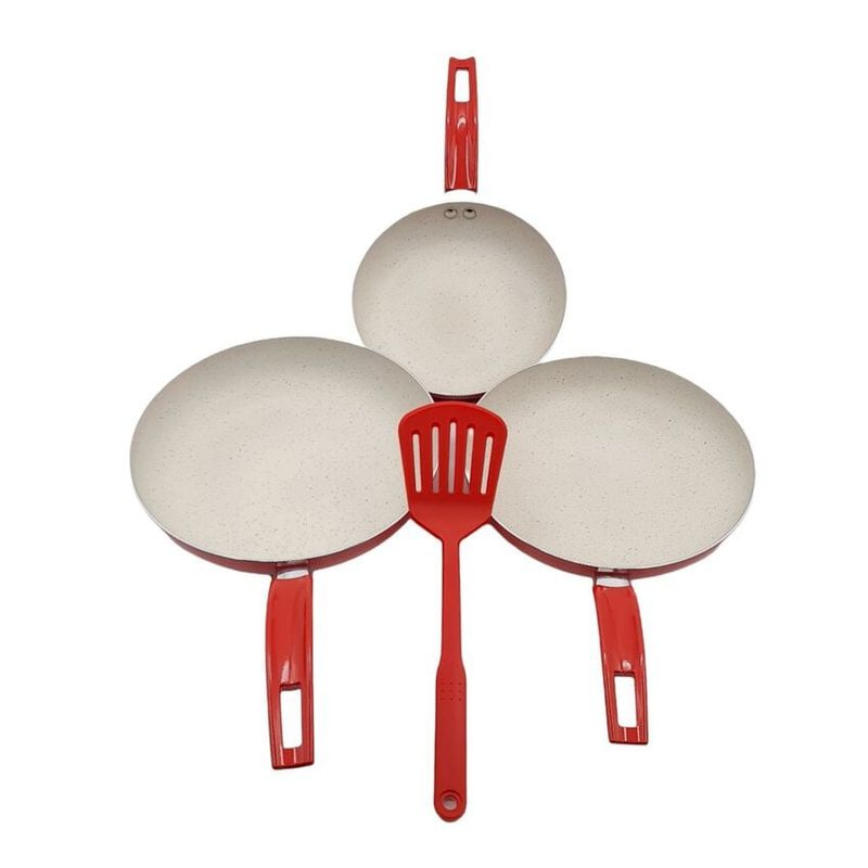 GENERICO - Set 3 Sartenes Con Espátula Antiadherentes Diseño Y Cocina