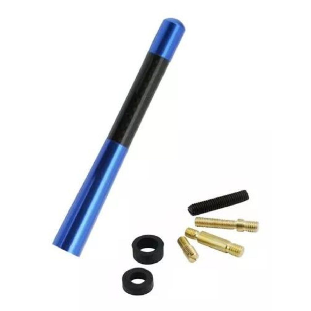 GENERICO - Antena Universal Metalica Carbono Auto  Adaptadores AZUL