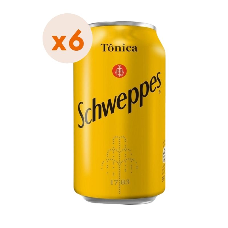 SCHWEPPES - 6x Agua Tónica Schweppes Lata 350cc