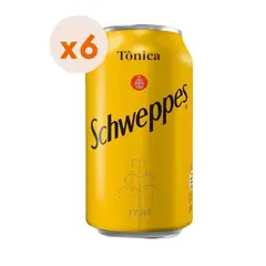 SCHWEPPES - 6x Agua Tónica Lata 350cc