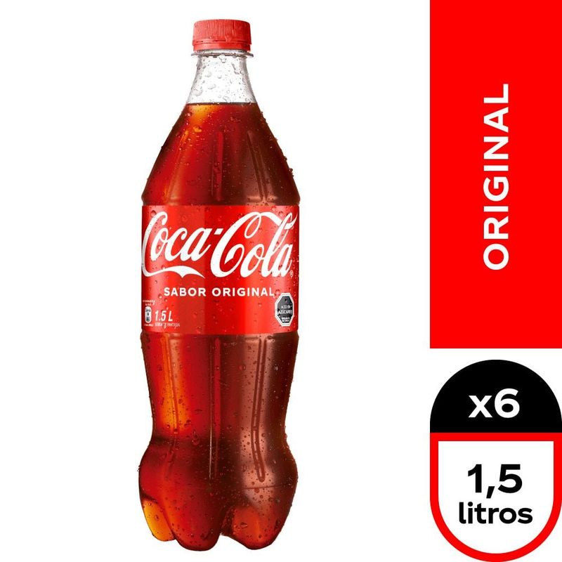 COCA COLA - 6x Bebida Coca Cola Original 1500cc