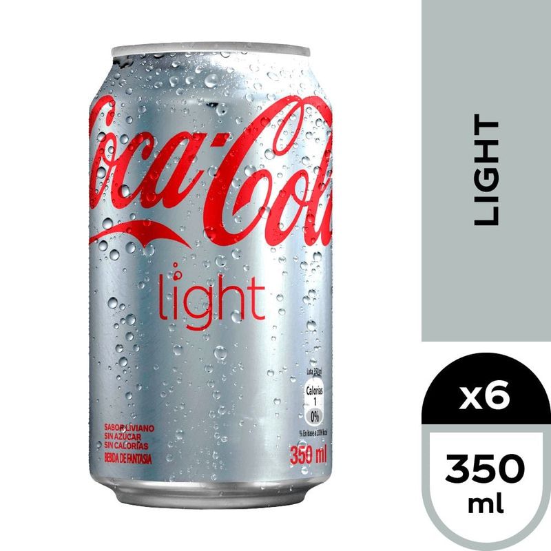 COCA COLA - 6x Bebida Coca Cola Light Lata 350cc