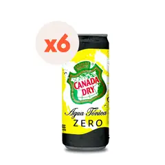 CANADA DRY - 6x Bebida Tónica Zero Lata 310cc