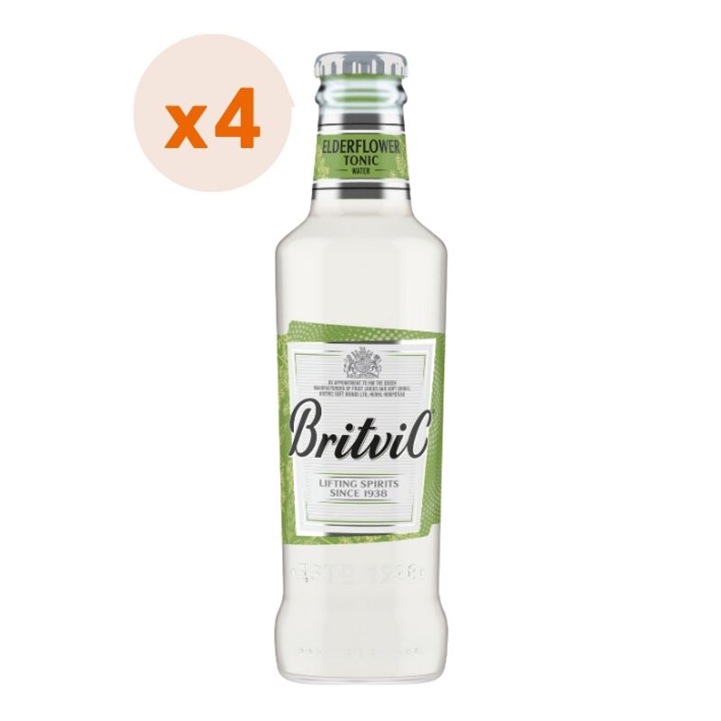BRITVIC - 4x Agua Tónica Britvic Elderflower 200cc