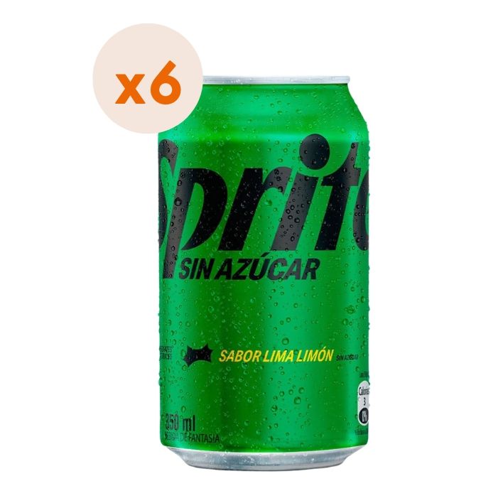 6x Bebida Sin Azucar Lata 350cc