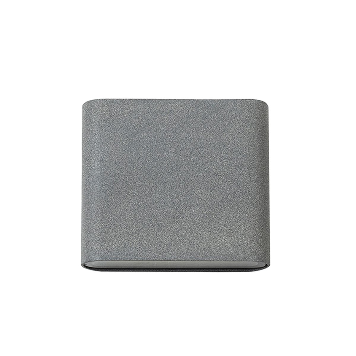 HB LEDS - Pack 5 Apliqué LED de Pared Cuadrado Gris 2*5W Luz Cálida