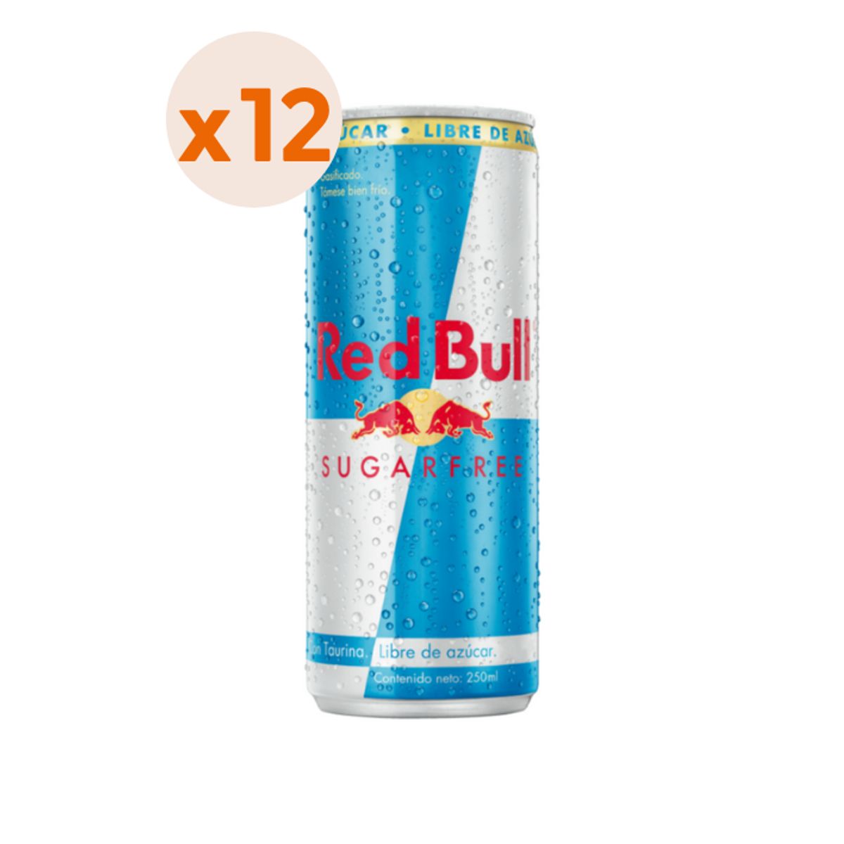 RED BULL - 12x Bebida Energética Red Bull Sin Azúcar 250cc