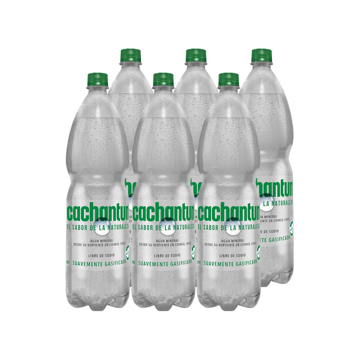 CCU - 6x Agua Mineral Cachantun Light Gas 1600cc