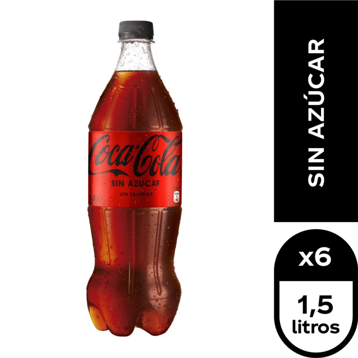 COCA COLA - 6x Bebida Coca Cola Sin Azúcar 1500cc