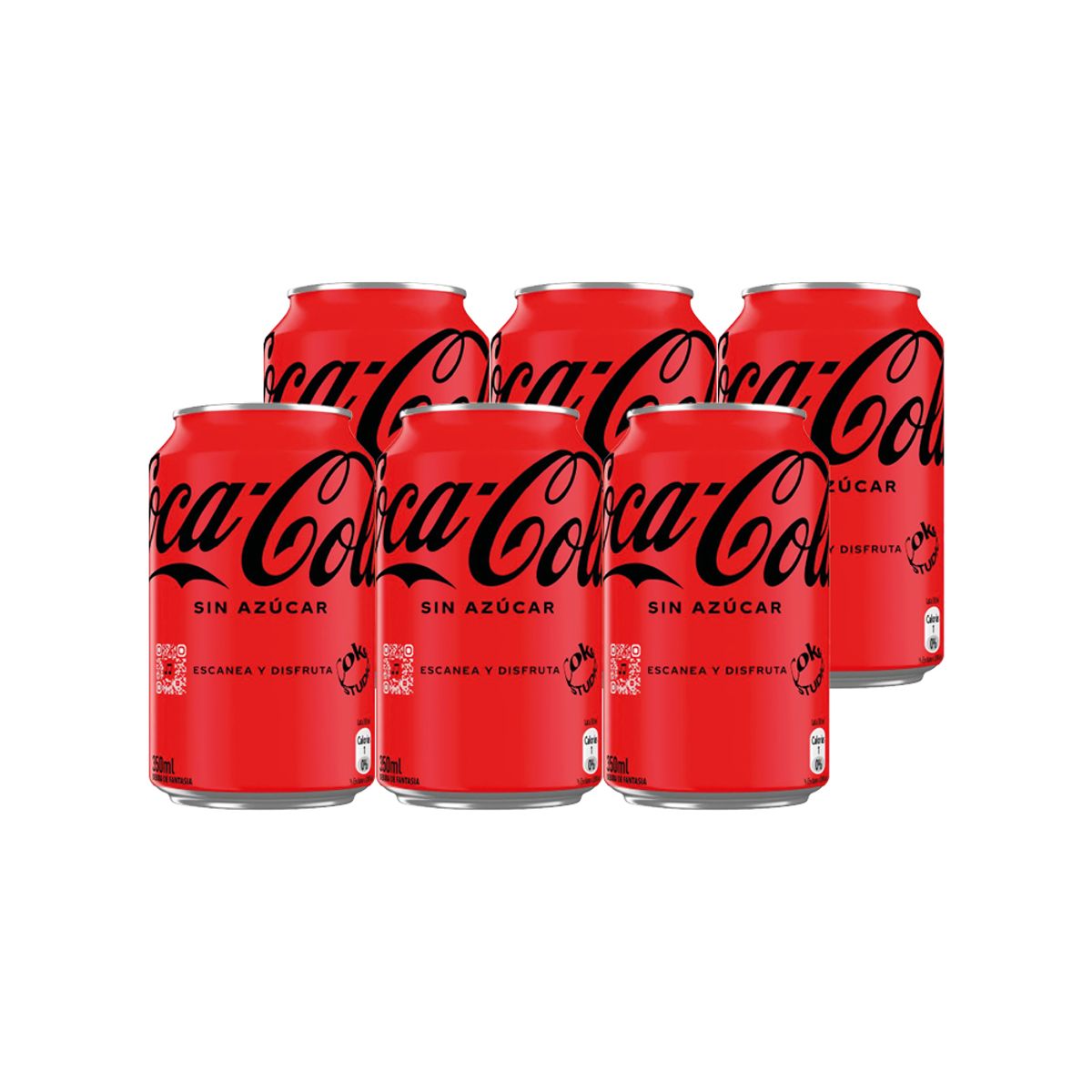 COCA COLA - 6x Bebida Coca Cola Sin Azúcar Lata 350cc