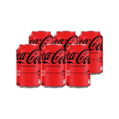 Coca Cola 6X Bebida Sin Azúcar Lata 350Cc