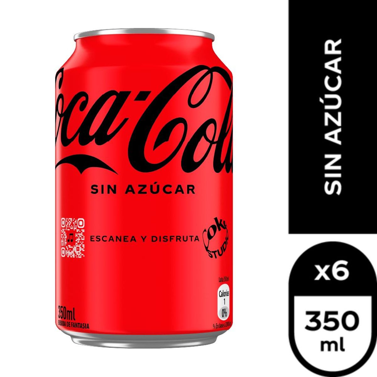 COCA COLA - 6x Bebida Coca Cola Sin Azúcar Lata 350cc