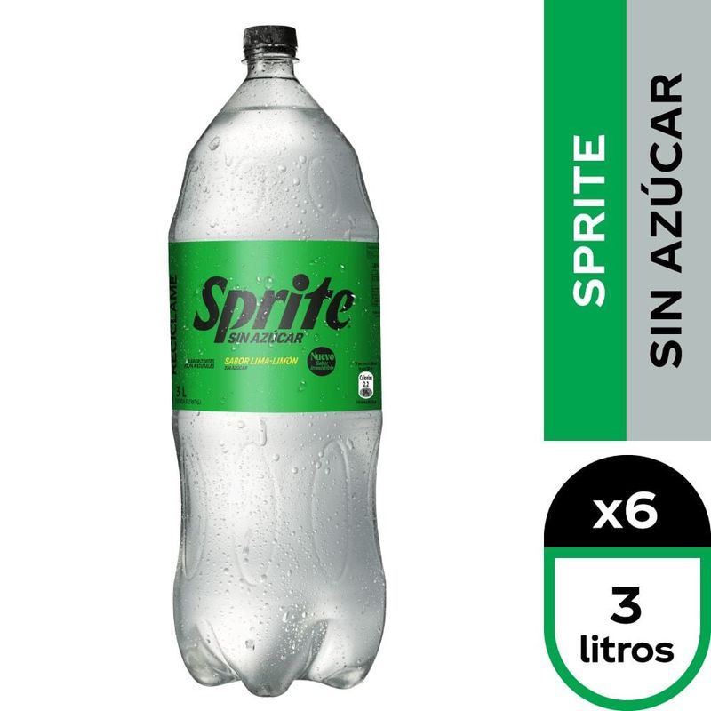 SPRITE - 6x Bebida Sprite Sin Azúcar 3000cc