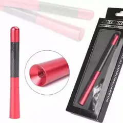 GENERICO - Antena Universal Metalica Carbono Auto Adaptadores ROJO