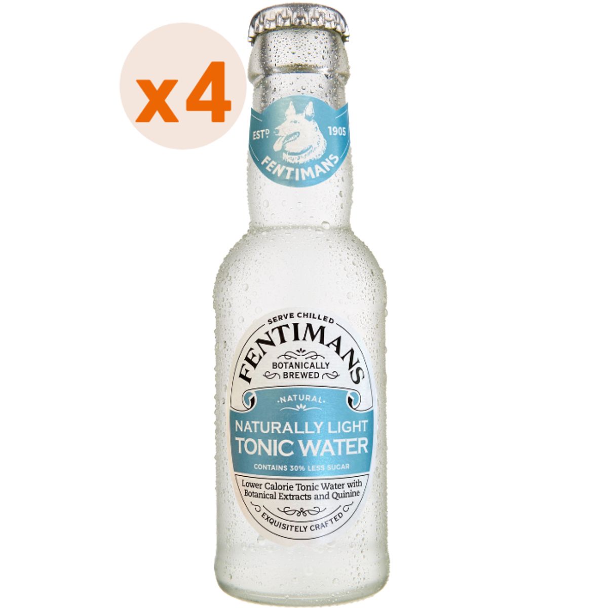FENTIMANS - 4x Agua Tónica Low Calorie Fentimans 200cc
