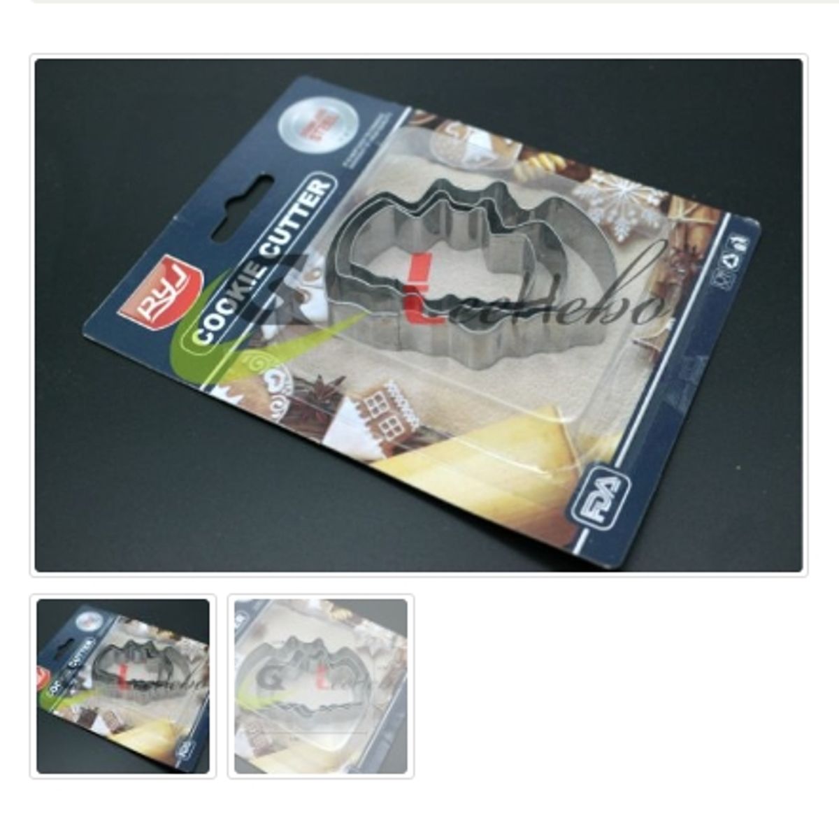 GENERICO - Cortador De Galletas 3 Piezas De Metal  Figura Murcielago