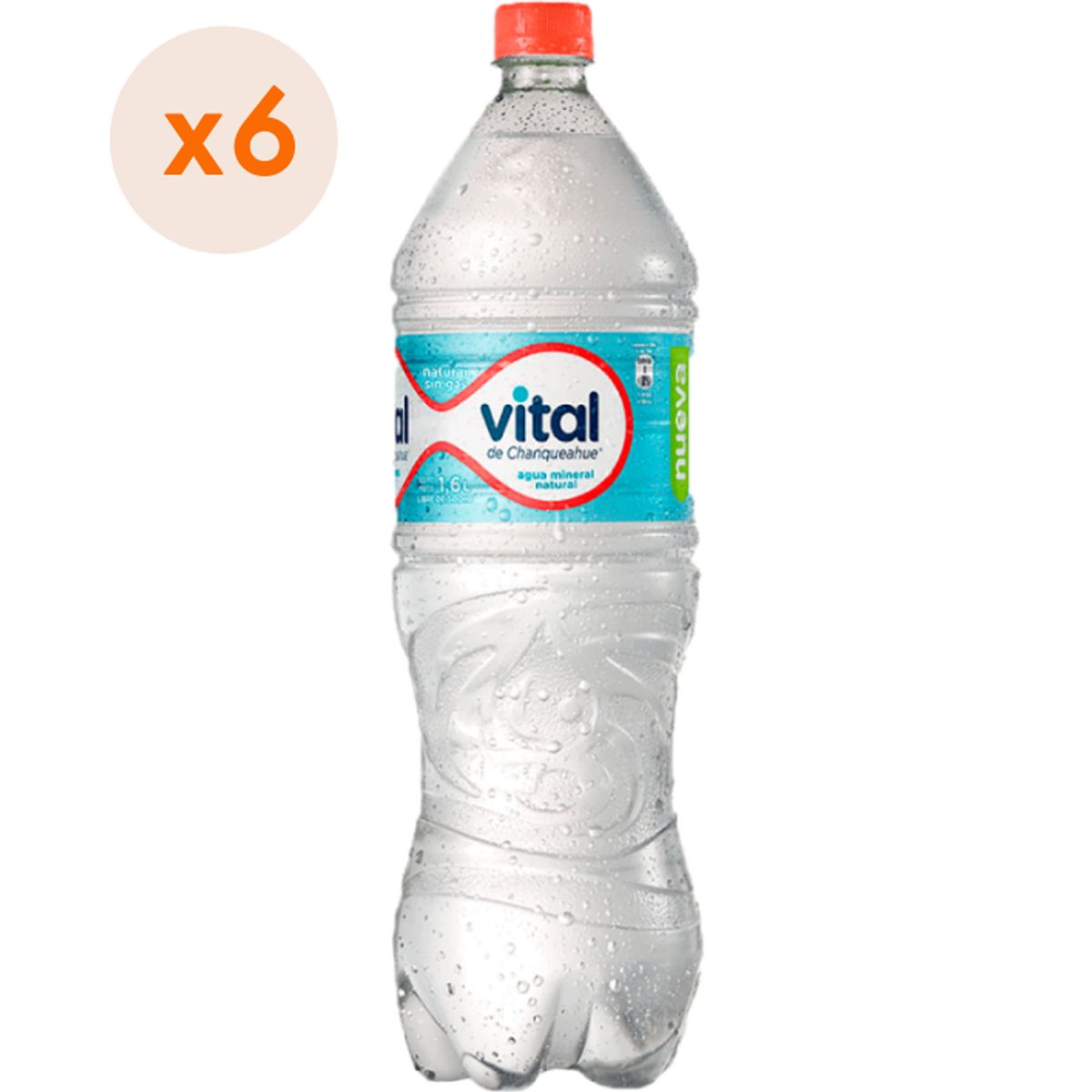 VITAL - 6x Agua Purificada Vital Sin Gas 1600cc