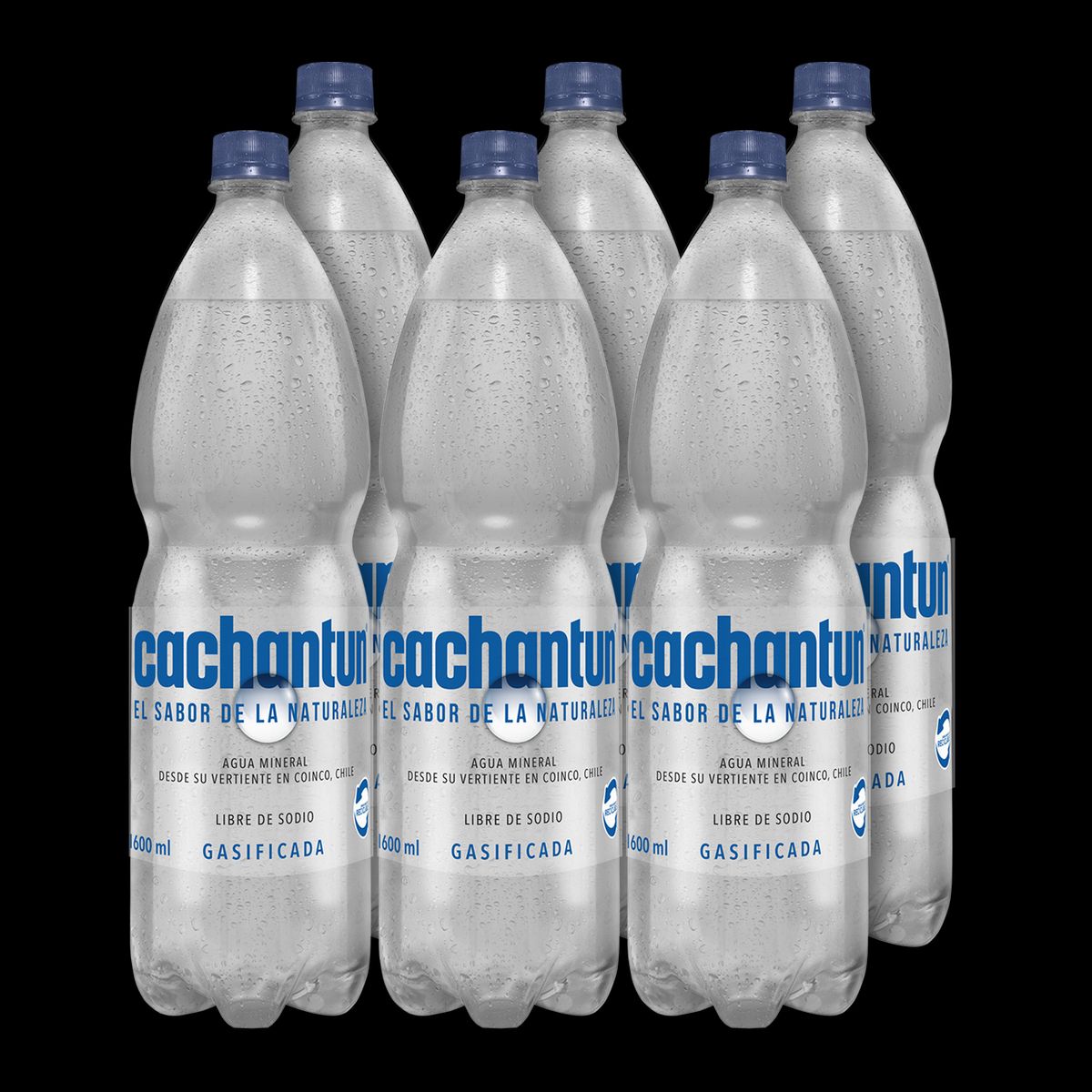 CCU - 6x Agua Mineral Cachantun Con Gas 1600cc