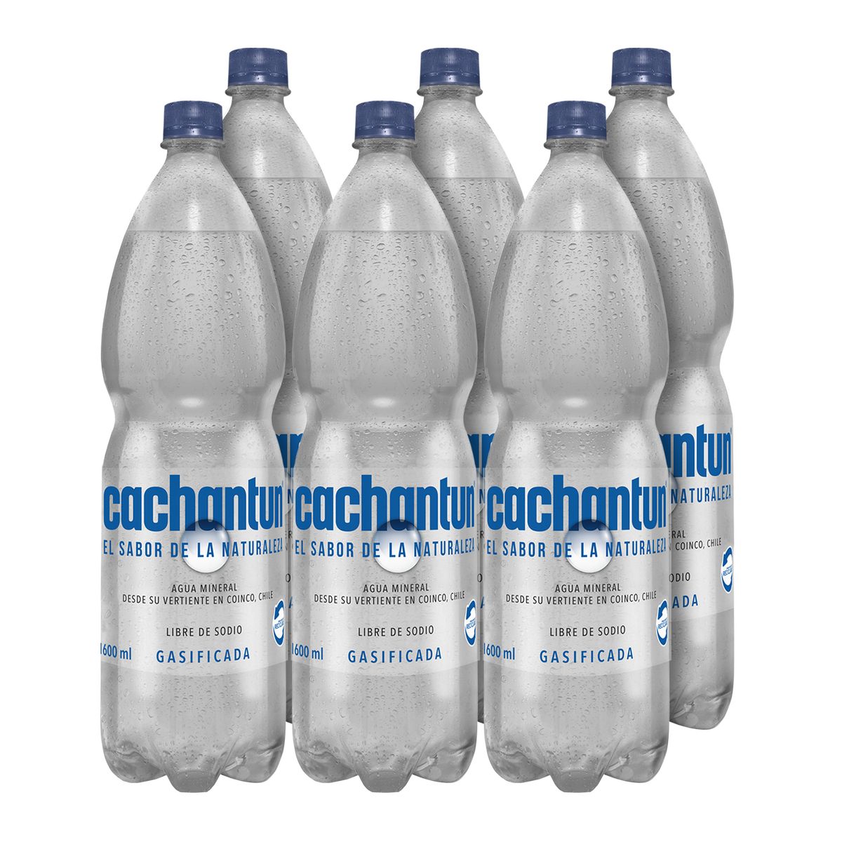 CCU - 6x Agua Mineral Cachantun Con Gas 1600cc