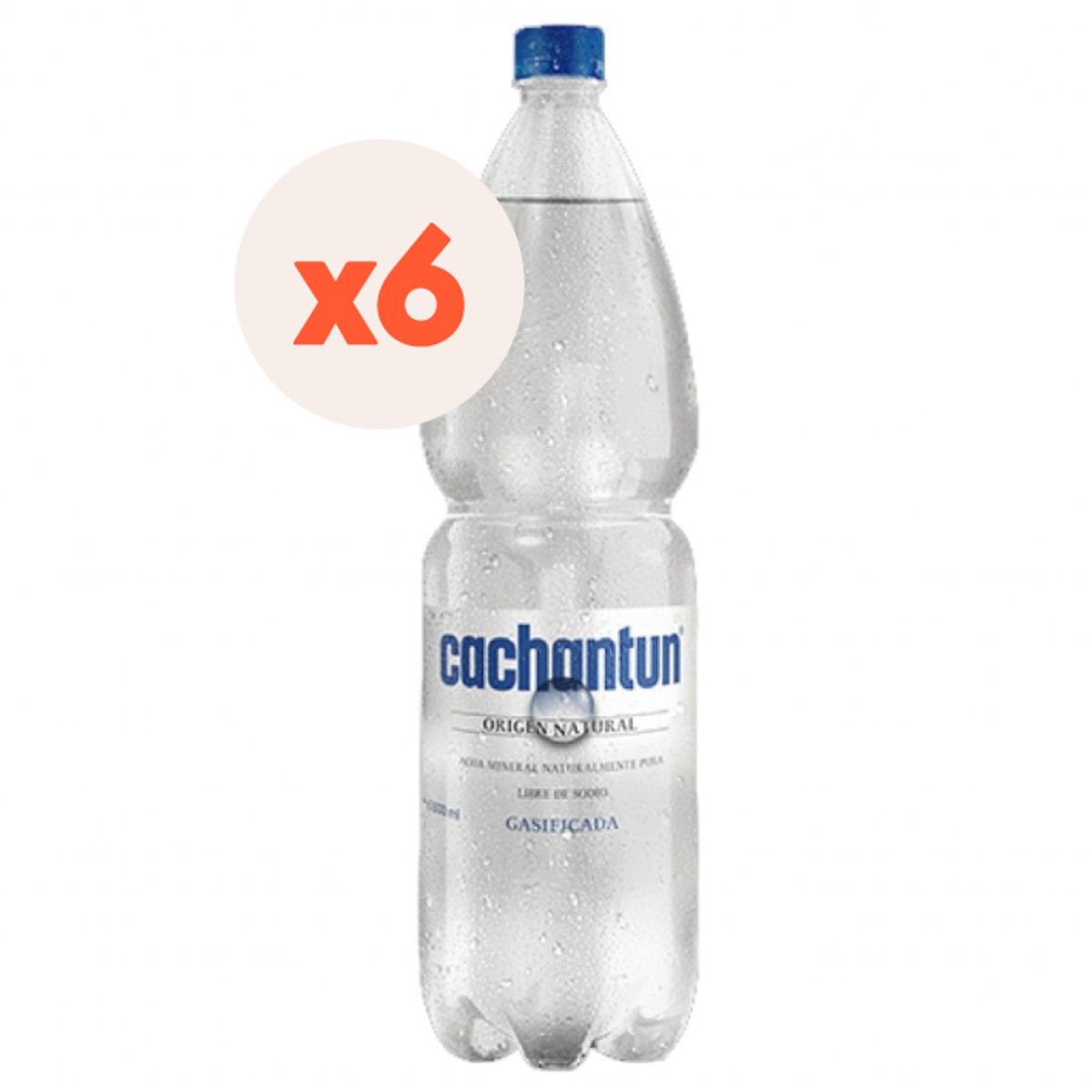 CCU - 6x Agua Mineral Cachantun Con Gas 1600cc