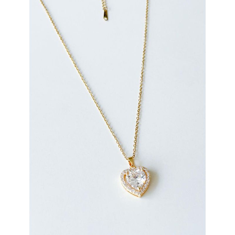 EL BAZAR DE ELLA - Collar baño de oro y circones, dia del amor, 14 de febrero