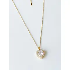 EL BAZAR DE ELLA - Collar baño de oro y circones, dia del amor, 14 de febrero