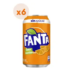 FANTA - 6x Bebida Zero Lata 350cc