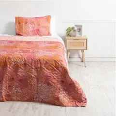 MASHINI - Quilt 1.5 Plazas Microfibra Estampado Indo