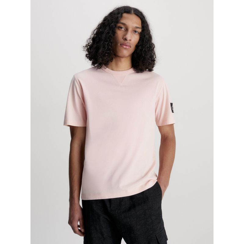 CALVIN KLEIN - Polera Badge Regular  Rosado Calvin Klein