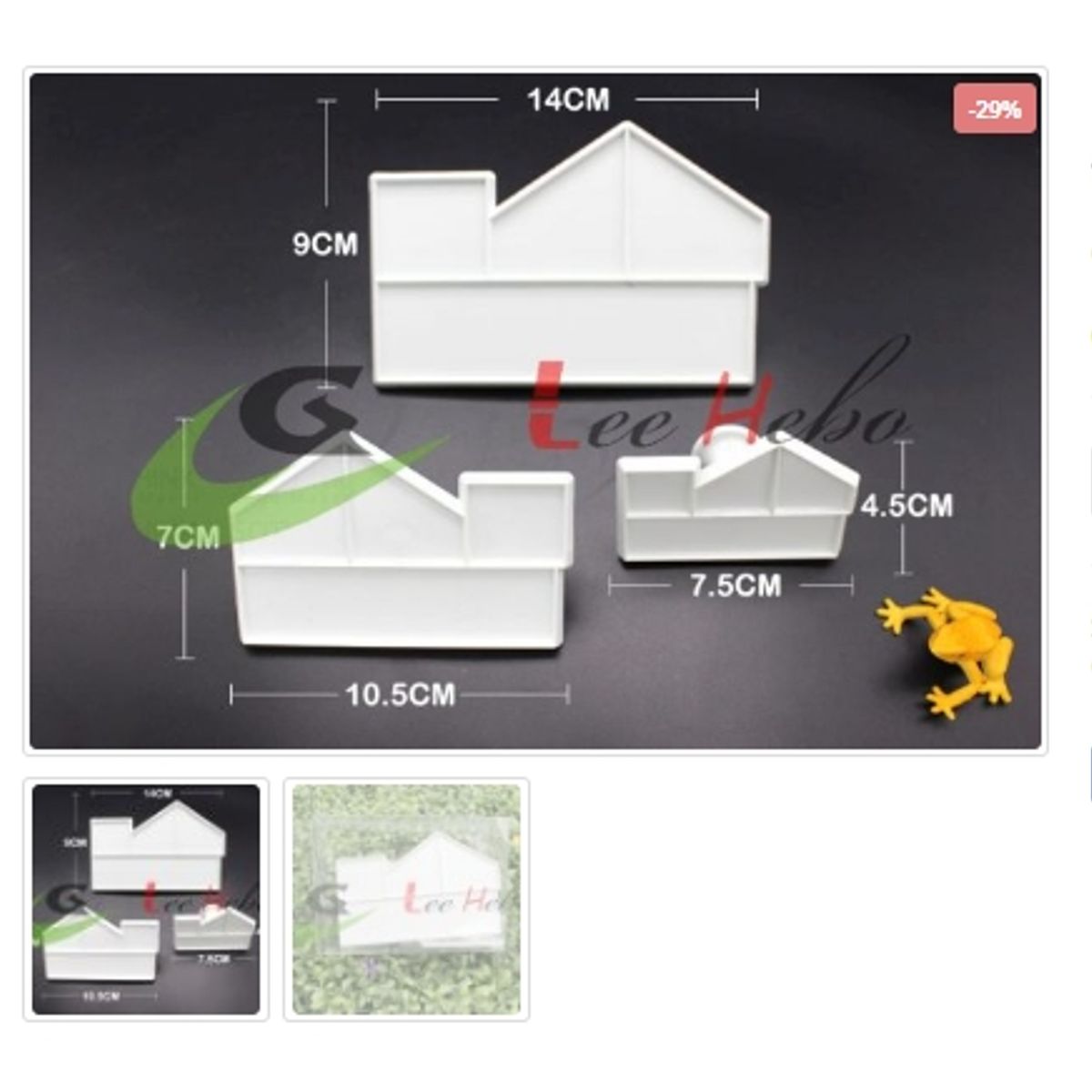 GENERICO - Cortador De Galletas 3 Piezas Plastico Figura Casa