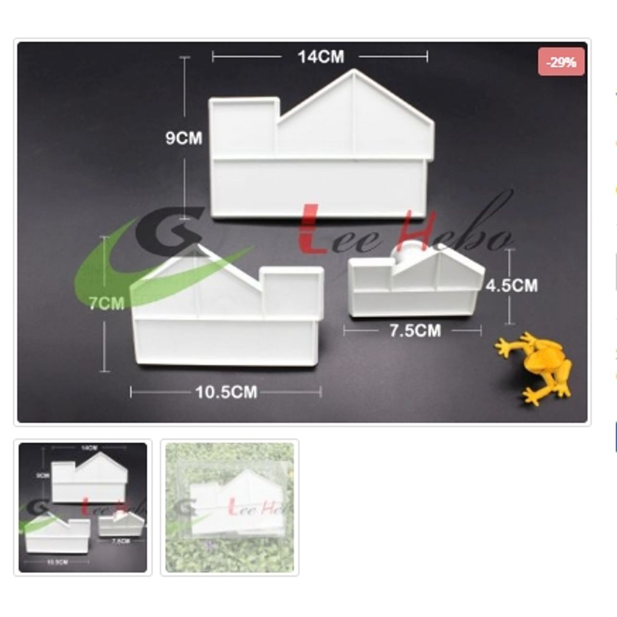 GENERICO - Cortador De Galletas 3 Piezas Plastico Figura Casa
