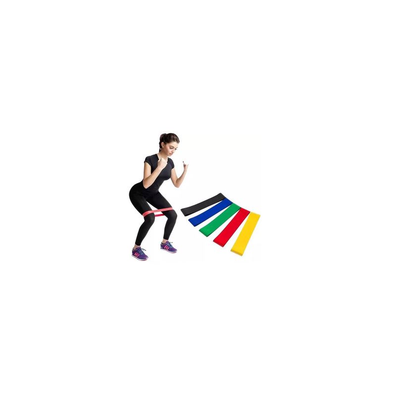 GENERICO - Pack 5 Bandas Elásticas Fitness Circulares Pilates Aeróbico