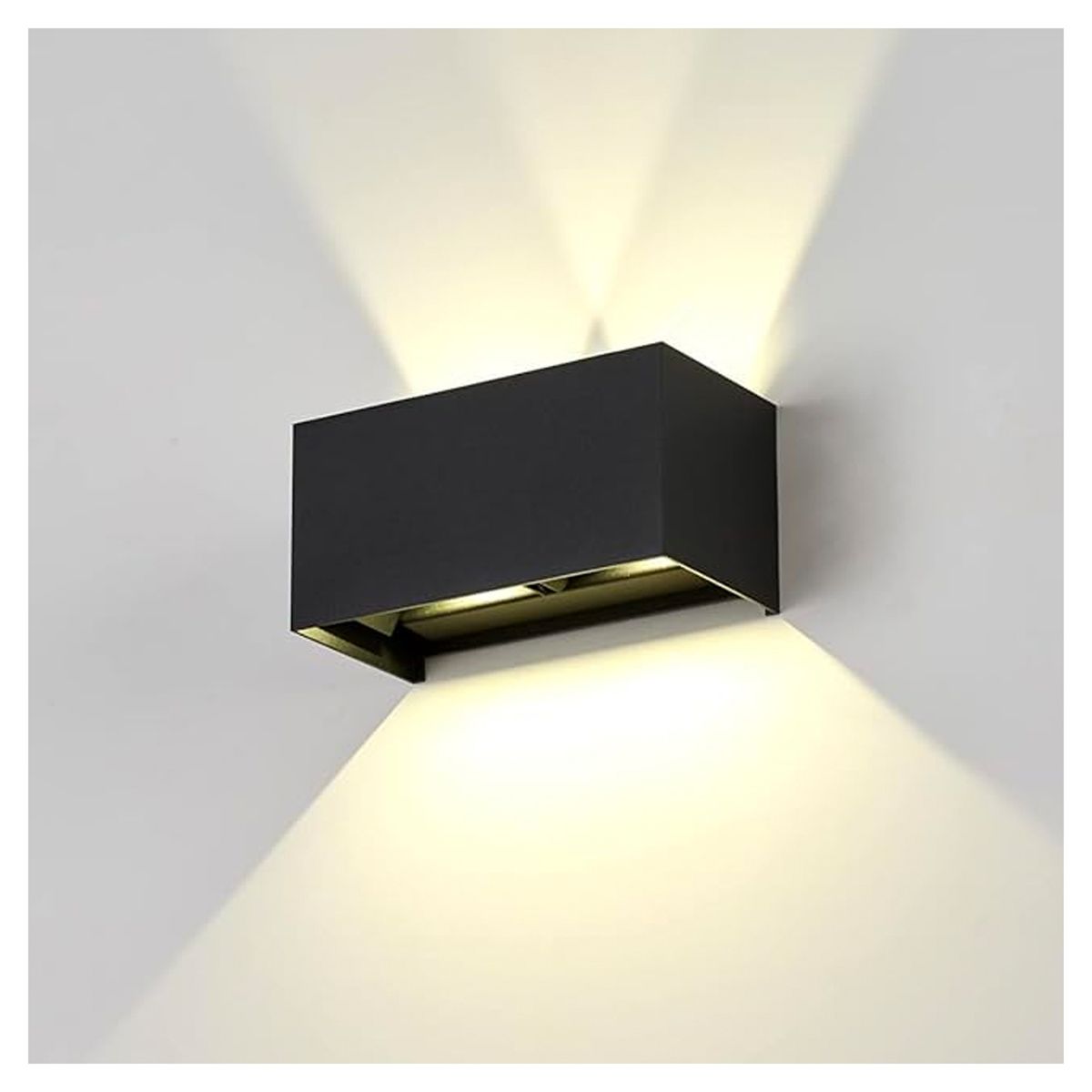 HB LEDS - Pack 3 Apliqué LED Exterior Minimalista 2*6W Luz Cálida Negro