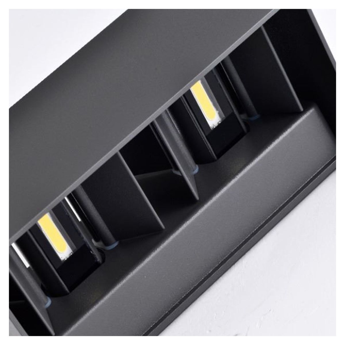HB LEDS - Pack 3 Apliqué LED Exterior Minimalista 2*6W Luz Cálida Negro