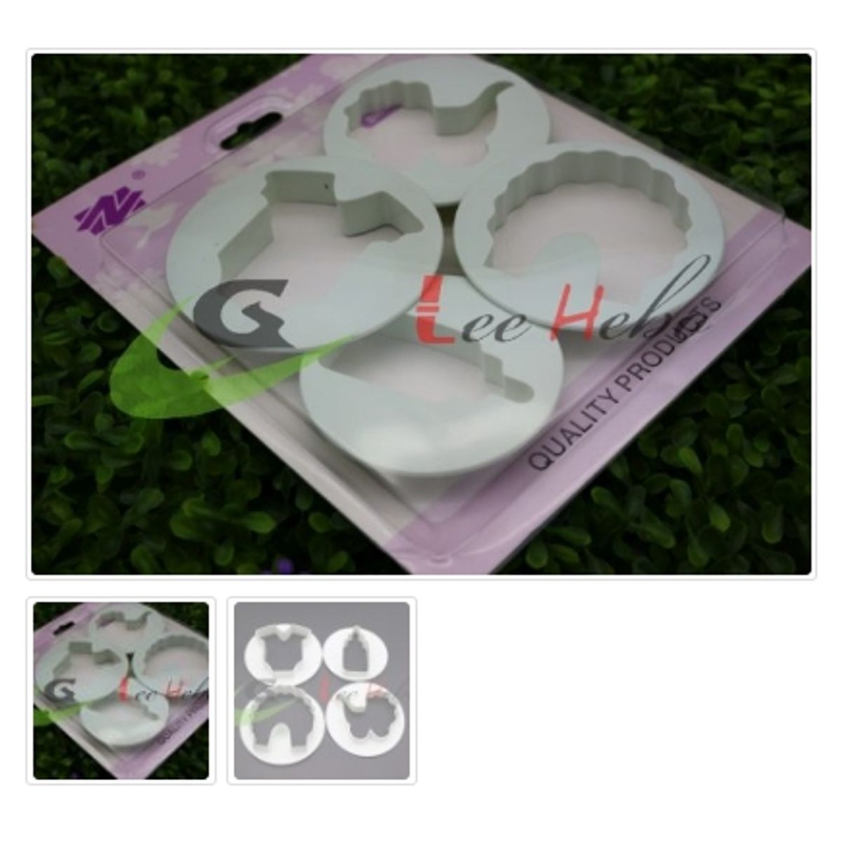GENERICO - Cortador De Galletas 4 Piezas Plastico Figura Baby Shower