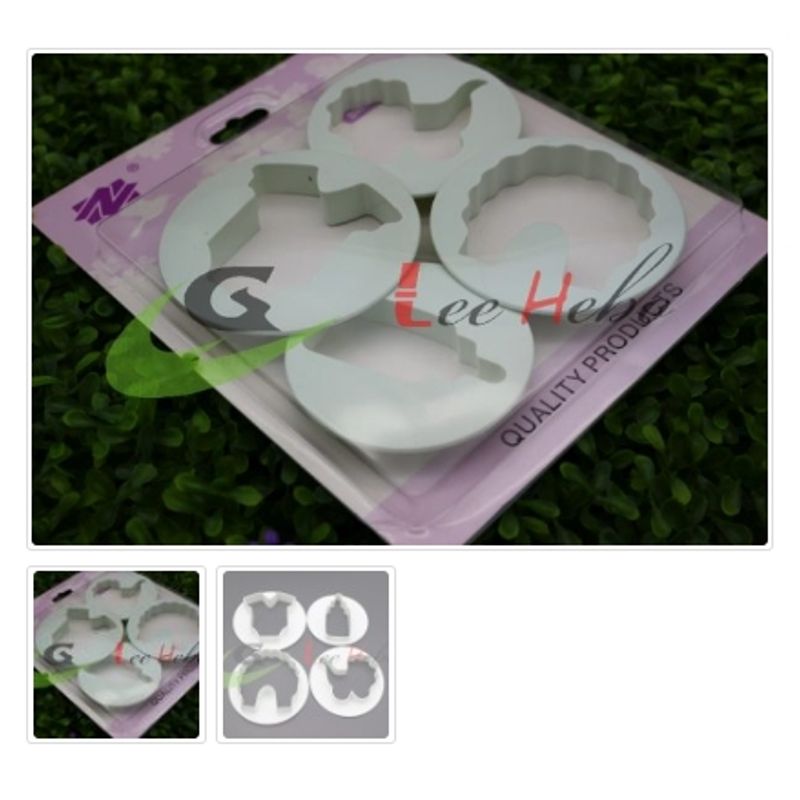 GENERICO - Cortador De Galletas 4 Piezas Plastico Figura Baby Shower